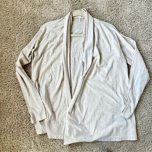 Lands’ End Taupe Cotton Open Cardigan Size Medium